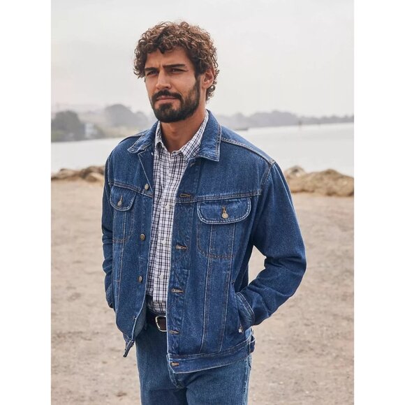 Wrangler Rugged Wear Men's Denim Jacket Blue Size 2XT - Picture 1 of 4